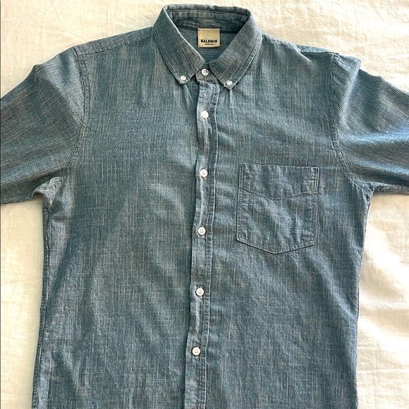 Baldwin Men's Casual Denim Blue Shirt - Picture 1 of 4